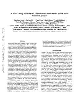 A Novel Energy based Model Mechanism for Multi-modal Aspect-Based
  Sentiment Analysis