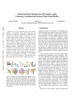 Partial Symmetry Detection for 3D Geometry using Contrastive Learning
  with Geodesic Point Cloud Patches