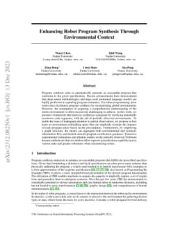 Enhancing Robot Program Synthesis Through Environmental Context