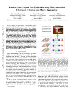 Efficient Multi-Object Pose Estimation using Multi-Resolution Deformable
  Attention and Query Aggregation
