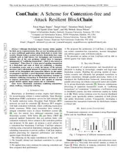 ConChain: A Scheme for Contention-free and Attack Resilient BlockChain