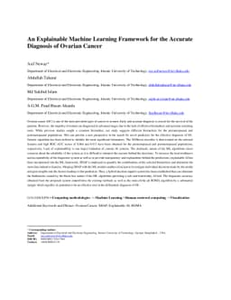 An Explainable Machine Learning Framework for the Accurate Diagnosis of
  Ovarian Cancer