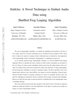 EmbAu: A Novel Technique to Embed Audio Data Using Shuffled Frog Leaping
  Algorithm