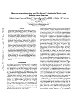 How much can change in a year? Revisiting Evaluation in Multi-Agent
  Reinforcement Learning