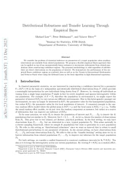Distributional Robustness and Transfer Learning Through Empirical Bayes