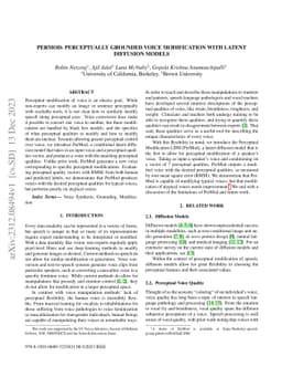 PerMod: Perceptually Grounded Voice Modification with Latent Diffusion
  Models