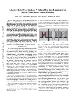 Adaptive Robot Coordination: A Subproblem-based Approach for Hybrid
  Multi-Robot Motion Planning