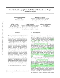 Consistent and Asymptotically Unbiased Estimation of Proper Calibration
  Errors