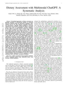 Dietary Assessment with Multimodal ChatGPT: A Systematic Analysis