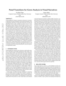 Panel Transitions for Genre Analysis in Visual Narratives