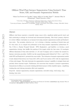 Offshore Wind Plant Instance Segmentation Using Sentinel-1 Time Series,
  GIS, and Semantic Segmentation Models