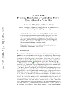 What's Next? Predicting Hamiltonian Dynamics from Discrete Observations
  of a Vector Field