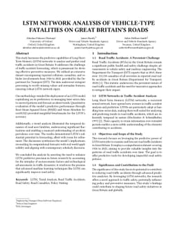 LSTM Network Analysis of Vehicle-Type Fatalities on Great Britain's
  Roads