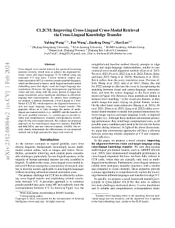 CL2CM: Improving Cross-Lingual Cross-Modal Retrieval via Cross-Lingual
  Knowledge Transfer
