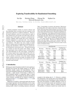Exploring Transferability for Randomized Smoothing