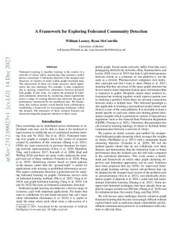 A Framework for Exploring Federated Community Detection