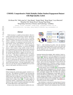 CMOSE: Comprehensive Multi-Modality Online Student Engagement Dataset
  with High-Quality Labels