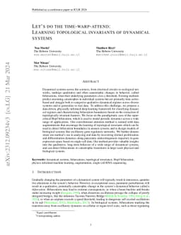 Let's do the time-warp-attend: Learning topological invariants of
  dynamical systems