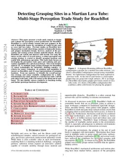 Detecting Grasping Sites in a Martian Lava Tube: Multi-Stage Perception
  Trade Study for ReachBot