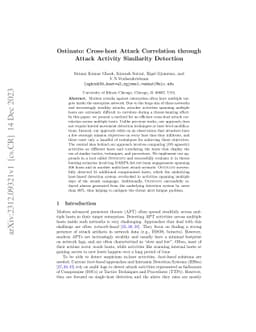 OSTINATO: Cross-host Attack Correlation Through Attack Activity
  Similarity Detection