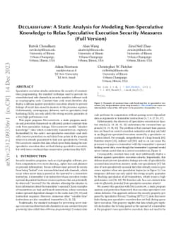 DECLASSIFLOW: A Static Analysis for Modeling Non-Speculative Knowledge
  to Relax Speculative Execution Security Measures (Full Version)