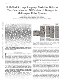 LLM-MARS: Large Language Model for Behavior Tree Generation and
  NLP-enhanced Dialogue in Multi-Agent Robot Systems