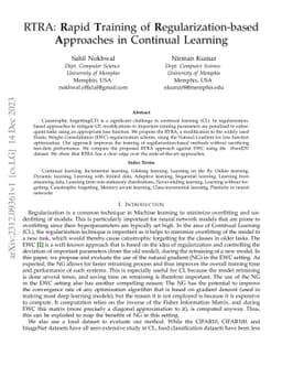 RTRA: Rapid Training of Regularization-based Approaches in Continual
  Learning