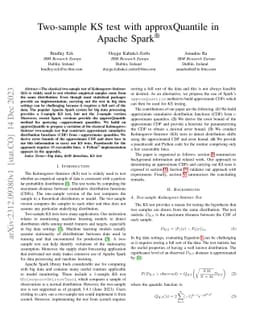 Two-sample KS test with approxQuantile in Apache Spark