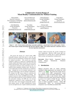 Collaborative System Design of Mixed Reality Communication for Medical
  Training