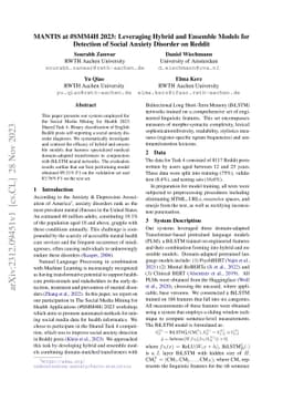 MANTIS at #SMM4H 2023: Leveraging Hybrid and Ensemble Models for
  Detection of Social Anxiety Disorder on Reddit