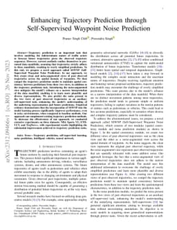 Enhancing Trajectory Prediction through Self-Supervised Waypoint Noise
  Prediction