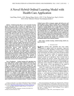 A Novel Hybrid Ordinal Learning Model with Health Care Application
