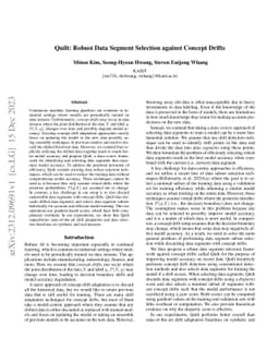 Quilt: Robust Data Segment Selection against Concept Drifts