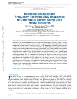 Decoding Envelope and Frequency-Following EEG Responses to Continuous
  Speech Using Deep Neural Networks