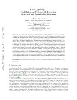 GreenLightningAI: An Efficient AI System with Decoupled Structural and
  Quantitative Knowledge