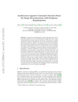 Towards Architecture-Agnostic Untrained Network Priors for Image
  Reconstruction with Frequency Regularization