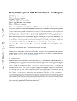 Finding Paths for Explainable MOOC Recommendation: A Learner Perspective