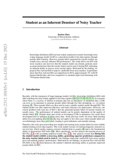 Student as an Inherent Denoiser of Noisy Teacher