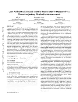 User Authentication and Identity Inconsistency Detection via
  Mouse-trajectory Similarity Measurement