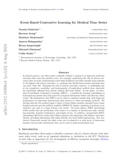 Event-Based Contrastive Learning for Medical Time Series