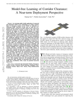 Model-free Learning of Corridor Clearance: A Near-term Deployment
  Perspective