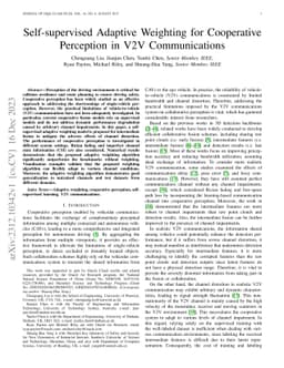 Self-supervised Adaptive Weighting for Cooperative Perception in V2V
  Communications