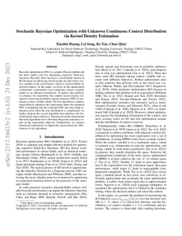 Stochastic Bayesian Optimization with Unknown Continuous Context
  Distribution via Kernel Density Estimation