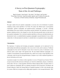 A Survey on Post-Quantum Cryptography: State-of-the-Art and Challenges