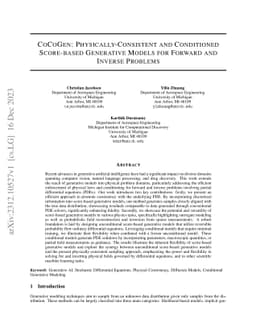 CoCoGen: Physically-Consistent and Conditioned Score-based Generative
  Models for Forward and Inverse Problems