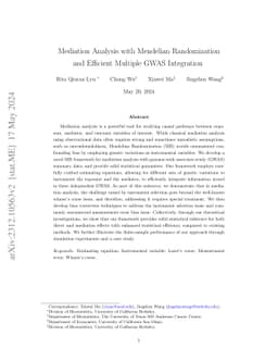 Mediation Analysis with Mendelian Randomization and Efficient Multiple
  GWAS Integration
