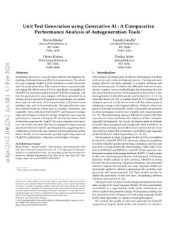 Unit Test Generation using Generative AI : A Comparative Performance
  Analysis of Autogeneration Tools