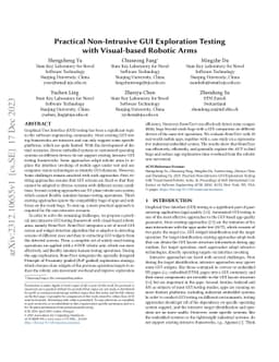 Practical Non-Intrusive GUI Exploration Testing with Visual-based
  Robotic Arms