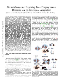 DomainForensics: Exposing Face Forgery across Domains via Bi-directional
  Adaptation