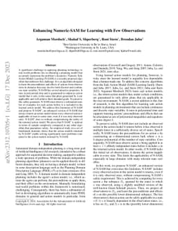 Enhancing Numeric-SAM for Learning with Few Observations